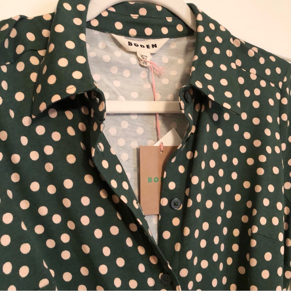NWT Boden Marcia Jersey Shirt Dress Polka Dot 6R - Picture 5 of 7